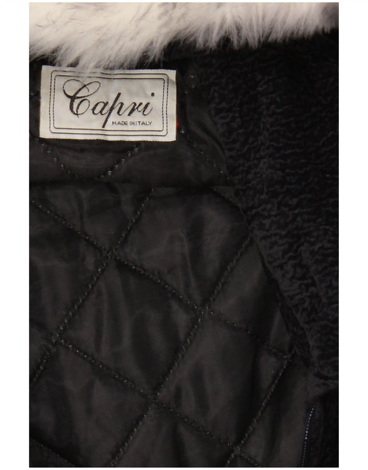Soprabito oversize con cappuccio vintage da donna UK 18 XL poliestere blu navy
