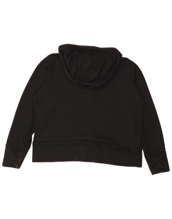 Felpa con cappuccio e zip Nike Dri Fit da donna UK 16 Large Nero Poliestere