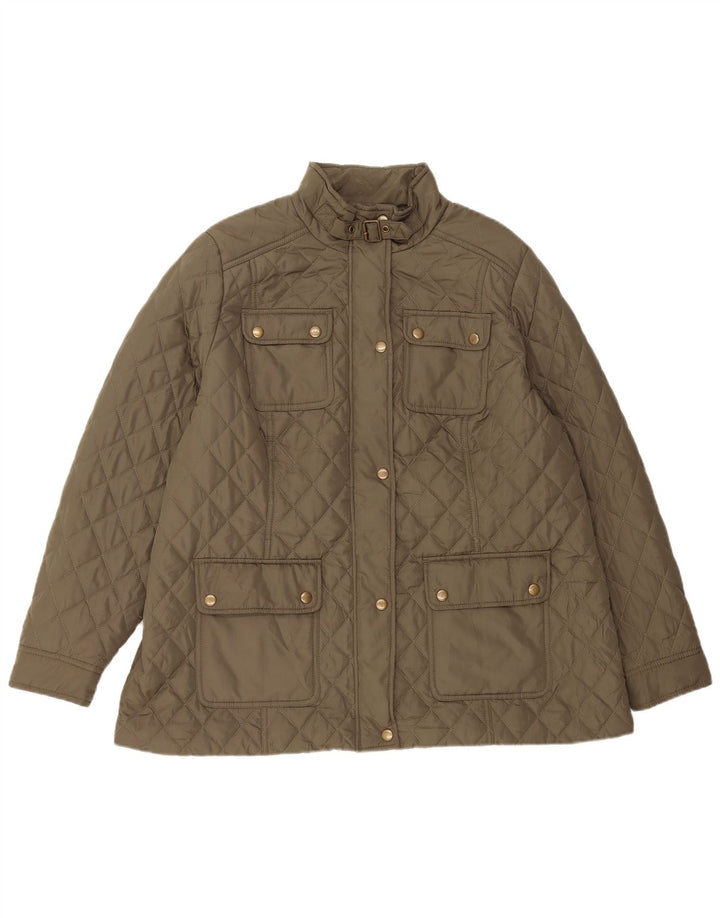 Giacca trapuntata da donna Marks & Spencer UK 18 XL Poliestere kaki