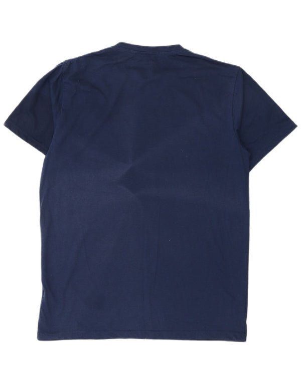 T-shirt grafica da uomo Jack & Jones Top grande in cotone blu navy