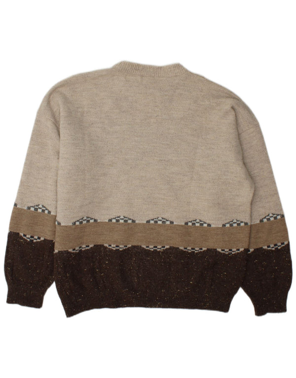 Maglione girocollo da uomo Incognito IT 56/58 XL Beige Colourblock