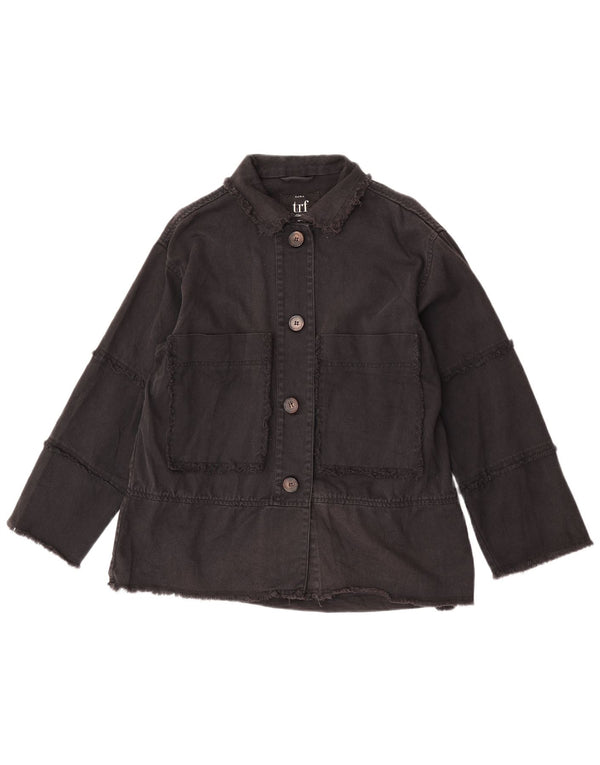 Giacca in denim Trafaluc da donna Zara UK 10 piccola in cotone nero
