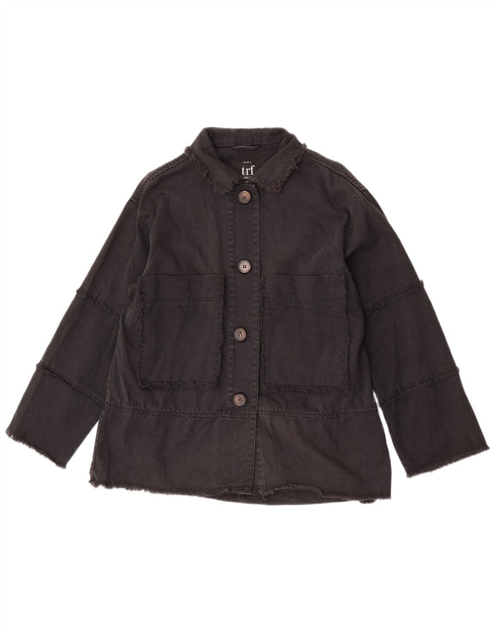 Giacca in denim Trafaluc da donna Zara UK 10 piccola in cotone nero