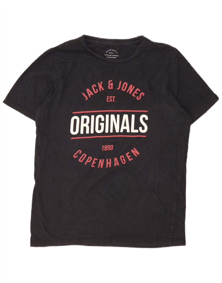 JACK & JONES T-shirt con grafica originale da uomo XL XL in cotone nero