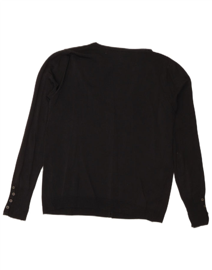 Top cardigan corto corto da donna Zara UK 14 grande viscosa nera