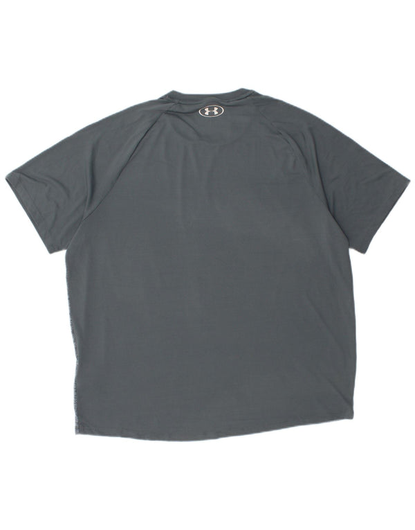 T-shirt da uomo Under Armour Top grande in poliestere chiazzato grigio