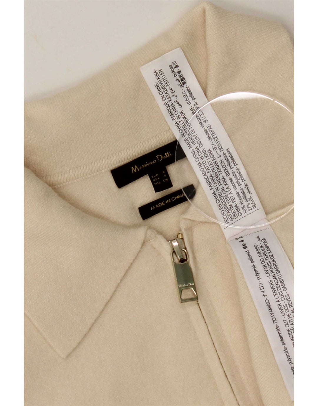 Maglione cardigan oversize da donna Massimo Dutti UK 10 piccolo bianco sporco