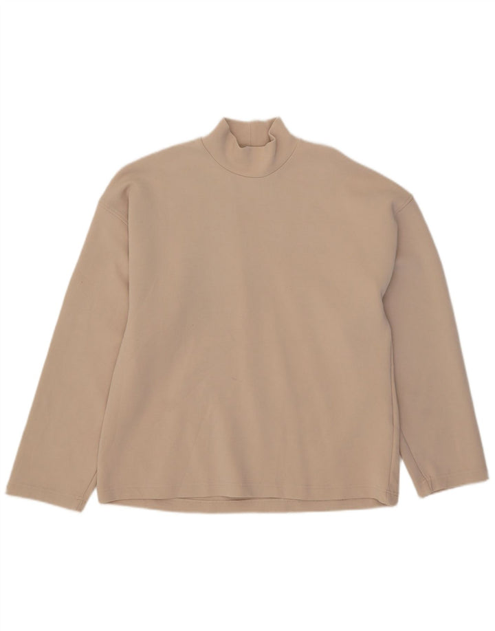 Top Zara da uomo a maniche lunghe piccolo in cotone beige