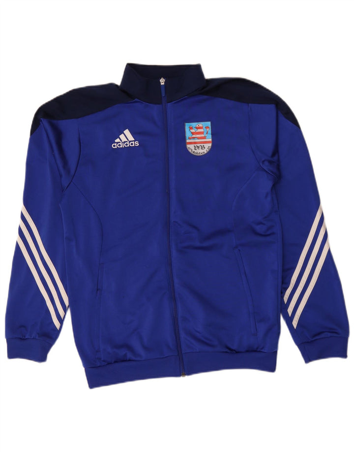 Giacca da ginnastica da uomo con grafica Adidas, giacca piccola in poliestere color block blu