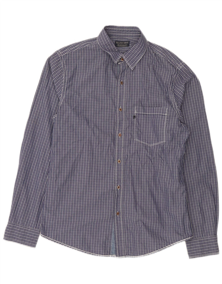 RALPH LAUREN Camicia da uomo in cotone a quadretti blu medio