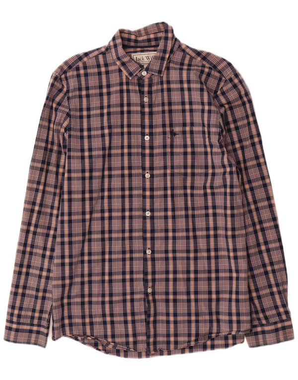 Camicia da uomo Classic Fit Jack Wills in cotone a quadri blu medio