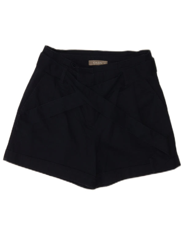 Pantaloncini casual con ancoraggio da donna Oasis UK 8 piccoli W26 cotone blu navy