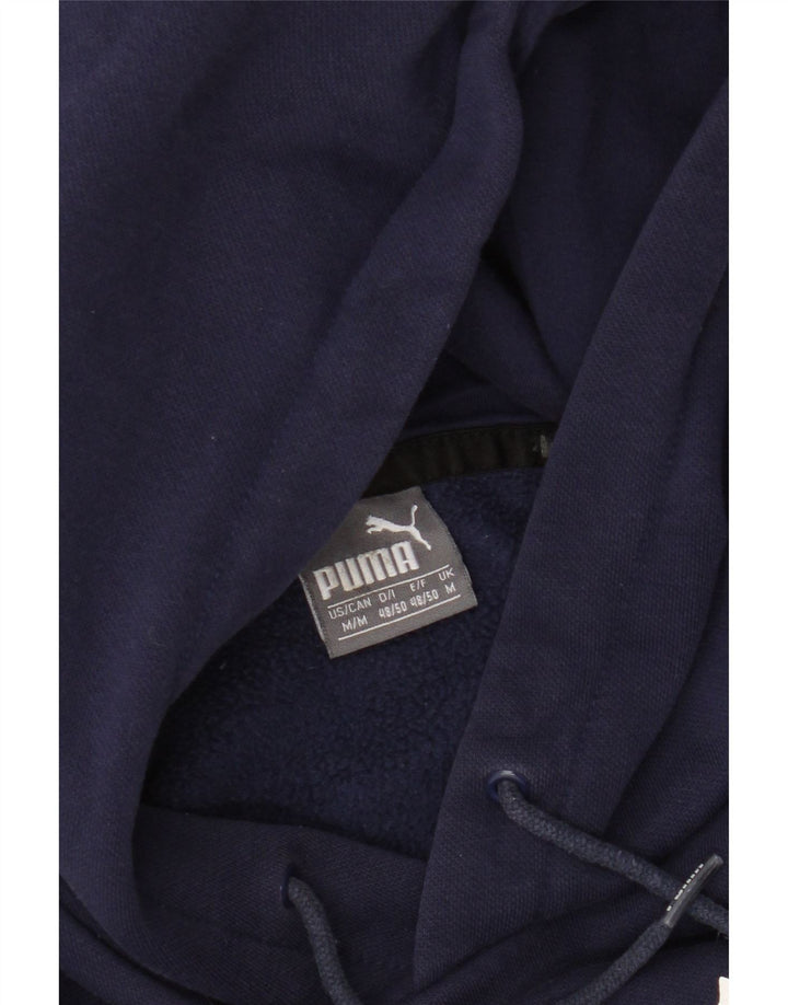 Felpa con cappuccio grafica da uomo Puma media cotone blu navy