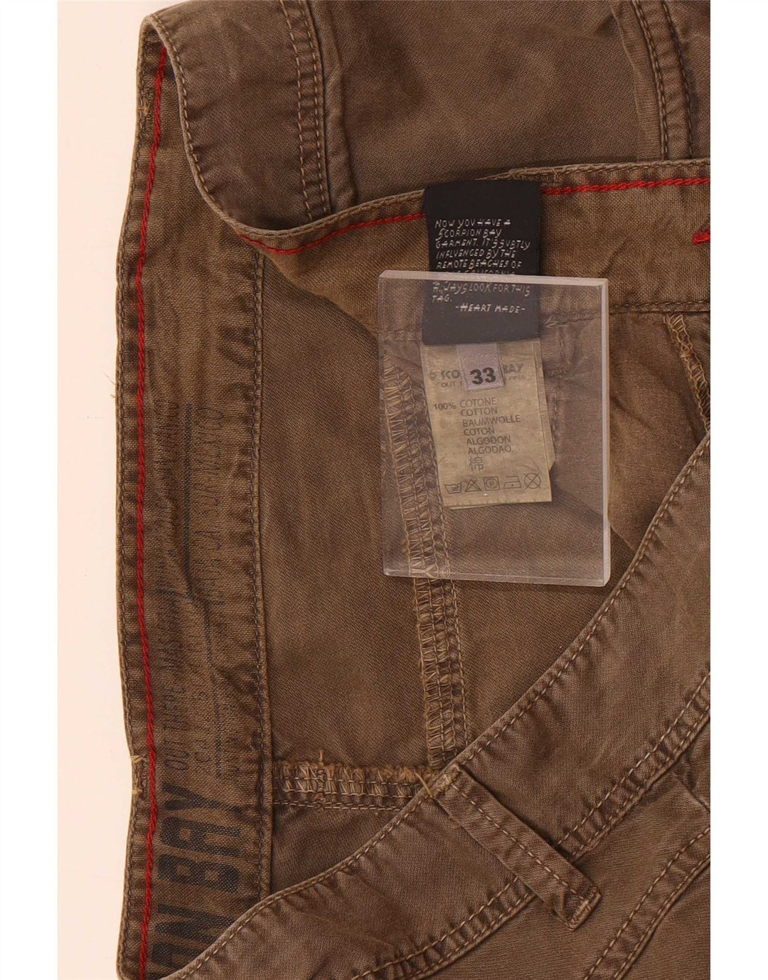 Pantaloncini casual regolari da uomo Scorpion Bay W33 in cotone marrone medio