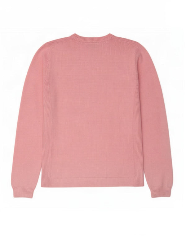 Maglione maglione con scollo a V da donna Tommy Hilfiger UK 12 Cotone rosa medio