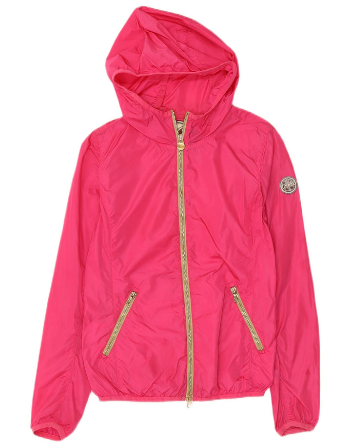 COLMAR Womens Hooded Rain Jacket IT 38 2XS Pink Polyamide