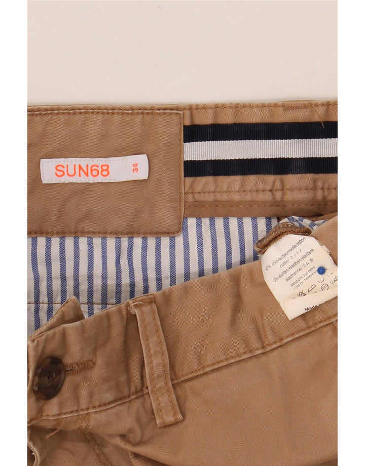 Pantaloncini chino da uomo Sun68 W34 grande cotone marrone