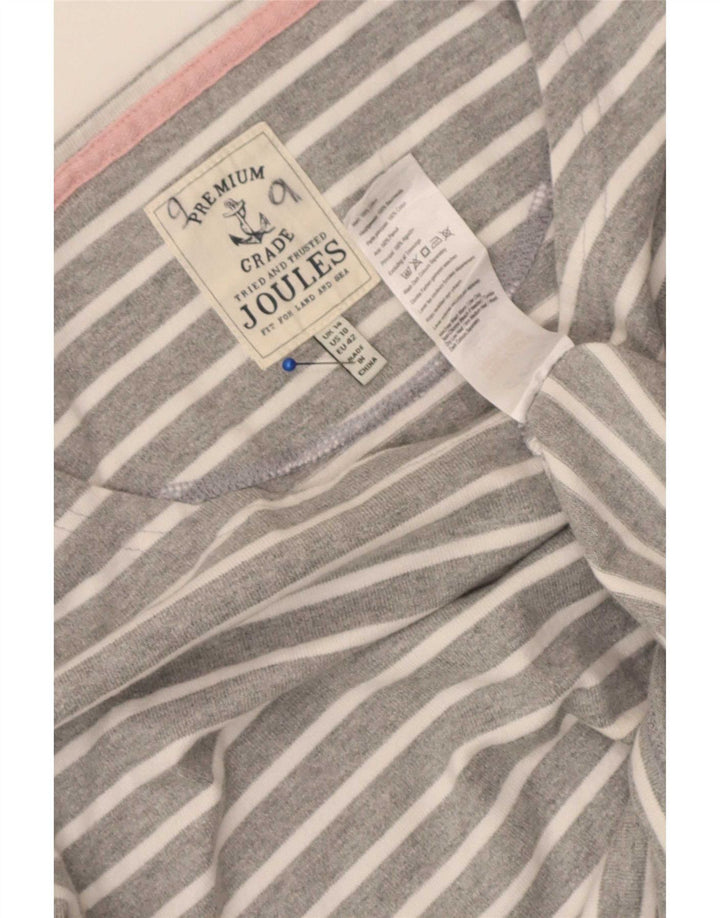 Joules Top da donna a maniche lunghe UK 14 Cotone a righe grandi grigie