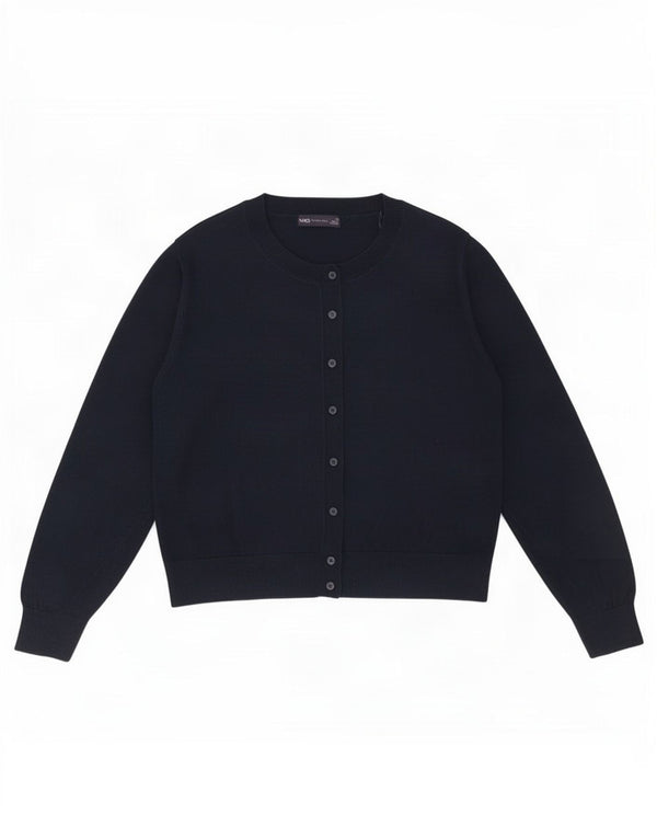 Maglione cardigan corto da donna Marks & Spencer UK 22 3XL cotone blu navy
