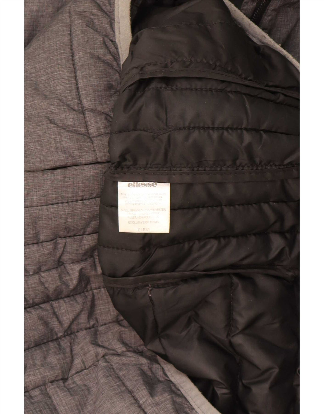 Giacca imbottita con cappuccio Ellesse per ragazzi 12-13 anni in nylon grigio