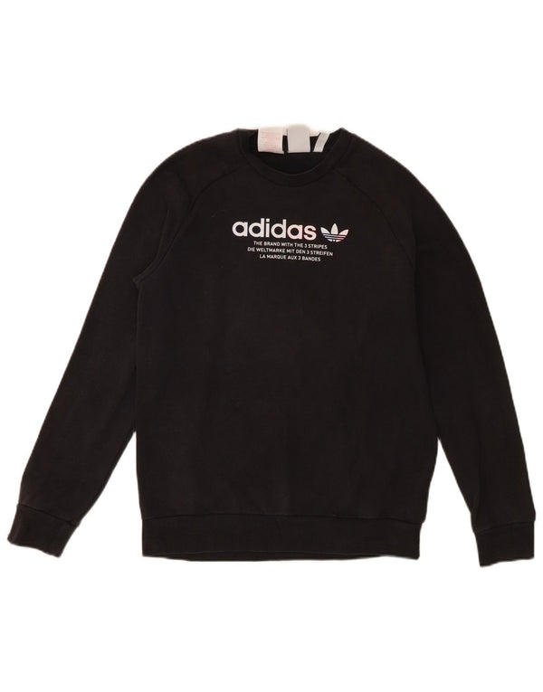 Felpa grafica Adidas da ragazzo 13-14 anni in cotone nero