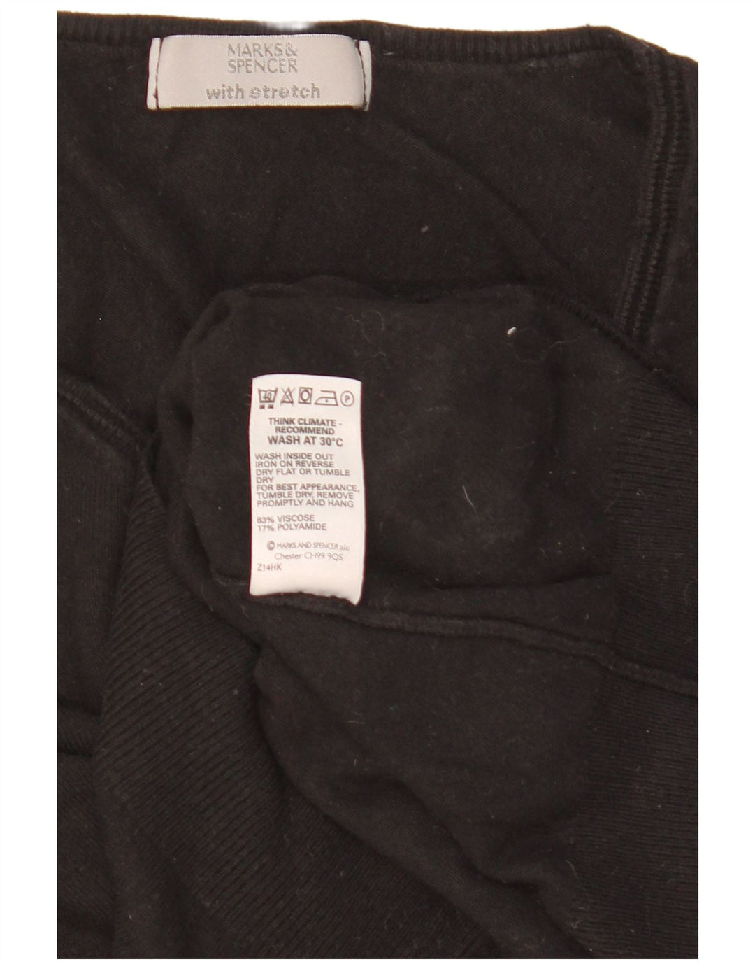 Maglione corto con scollo a V da donna Marks & Spencer UK 16 grande nero
