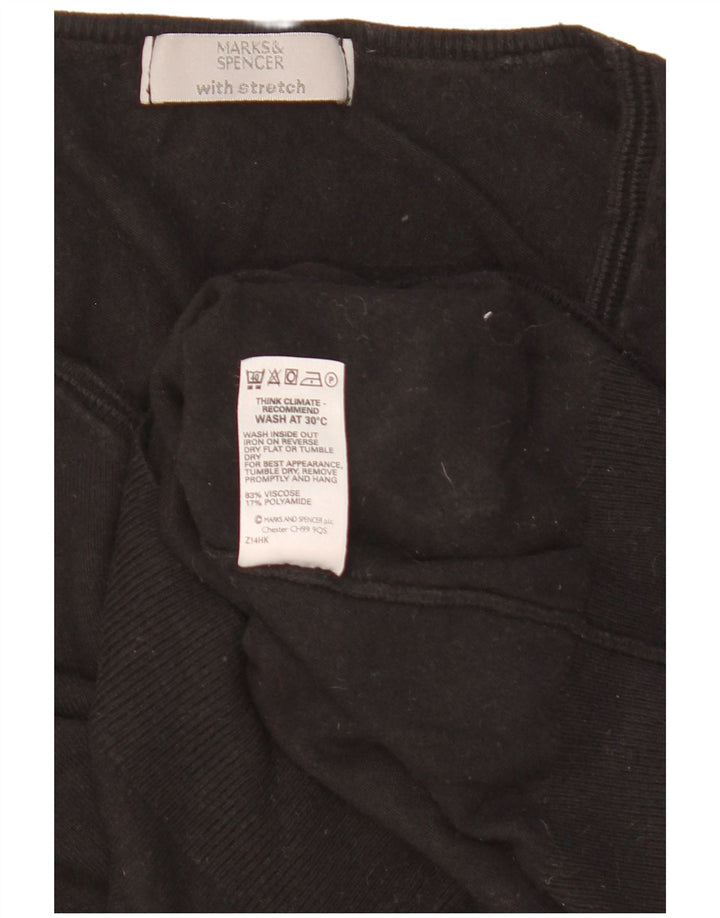 Maglione corto con scollo a V da donna Marks & Spencer UK 16 grande nero