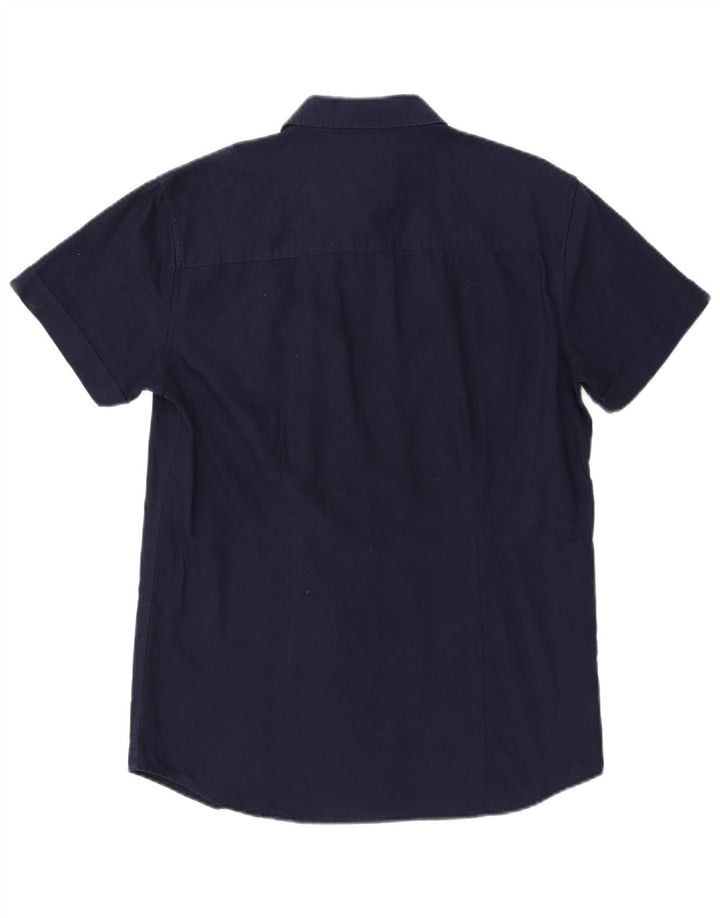 Camicia Wrangler da uomo slim fit grande in cotone blu navy