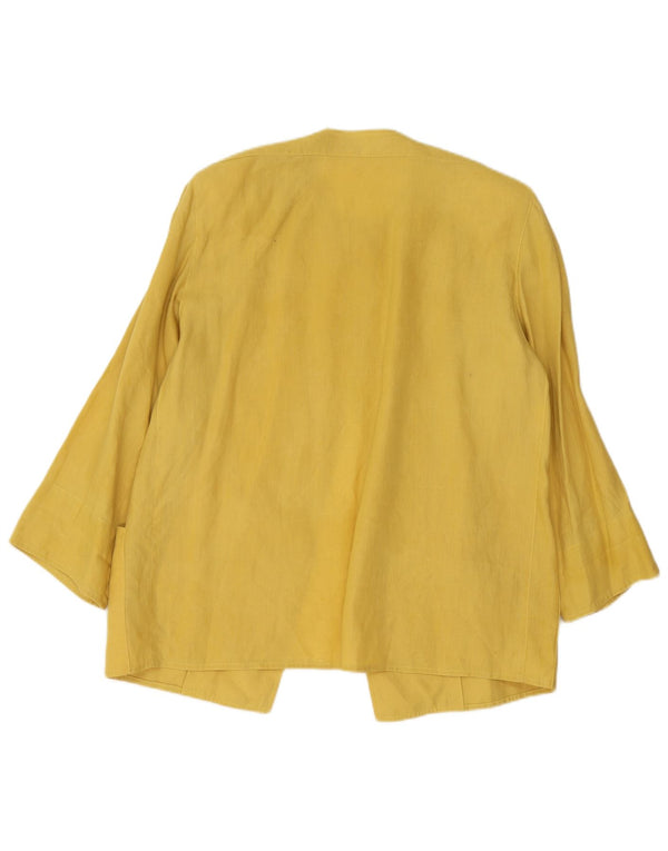 Giacca blazer vintage da donna a 1 bottone UK 16 grande gialla