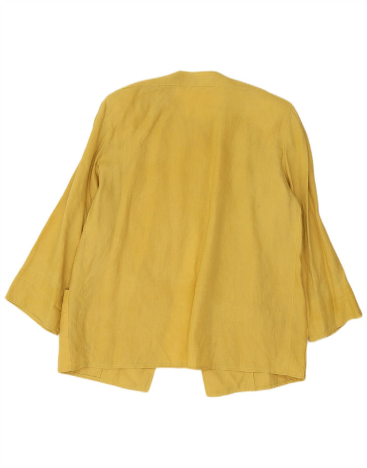 Giacca blazer vintage da donna a 1 bottone UK 16 grande gialla