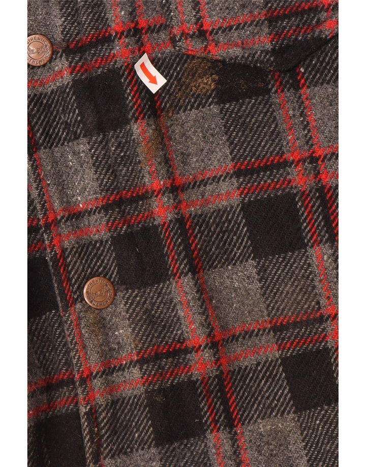Giubbotto bomber da uomo Wrangler UK 42 XL lana a quadri grigia