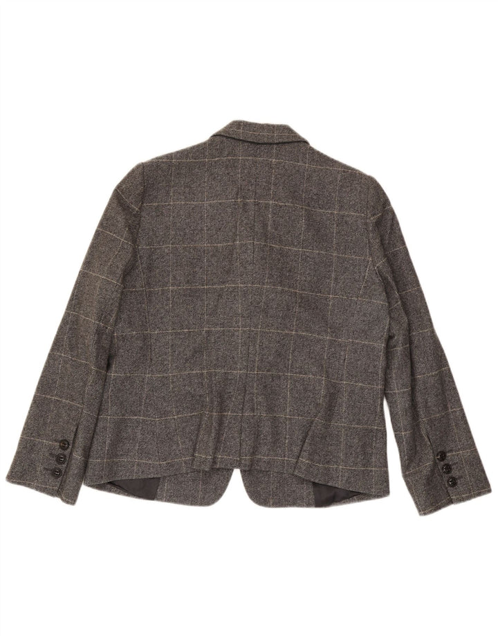 Giacca Blazer a 3 Bottoni da Donna Armani Collezioni IT 50 XL Lana a quadri Grigia