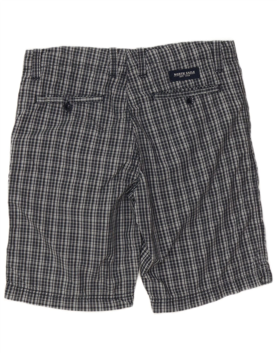 Pantaloncini chino da uomo North Sails IT 46 Small W32 in cotone a quadri blu navy