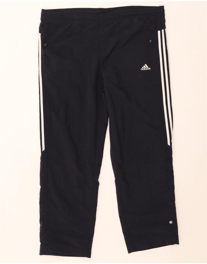 Pantaloni da tuta da uomo Adidas XL in poliestere a righe blu navy