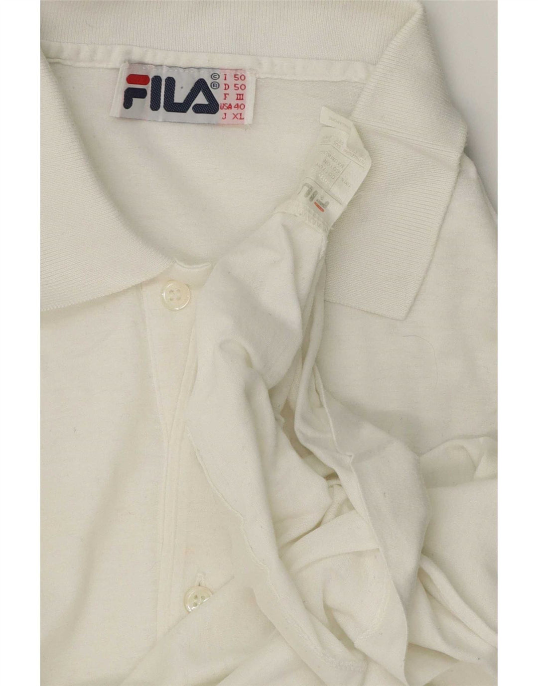 Polo grafica da uomo Fila IT 50 cotone color block bianco medio