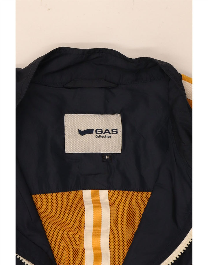 GAS Mens Bomber Jacket UK 38 Medium Navy Blue Colourblock Vintage Gas and Second-Hand Gas from Messina Hembry 