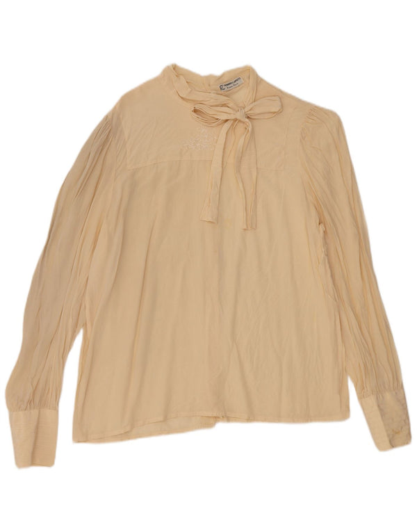 Camicetta a maniche lunghe da donna Roberto Capucci IT 50 XL Seta floreale beige