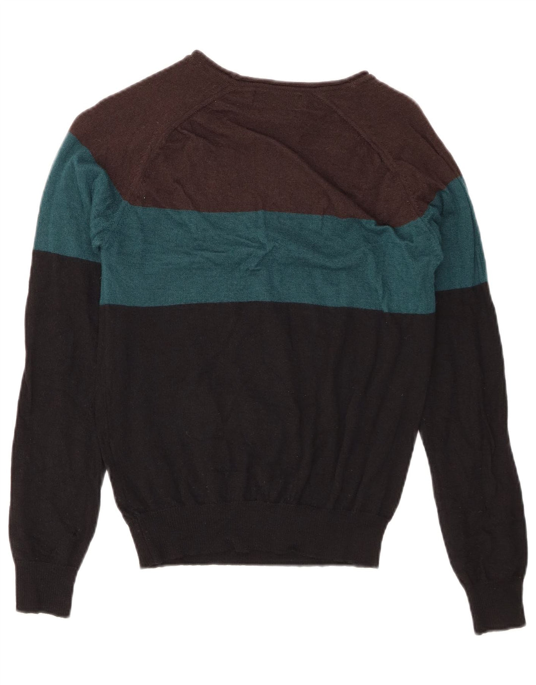 Maglione Zara da uomo con scollo a barchetta in lana color block medio multicolore