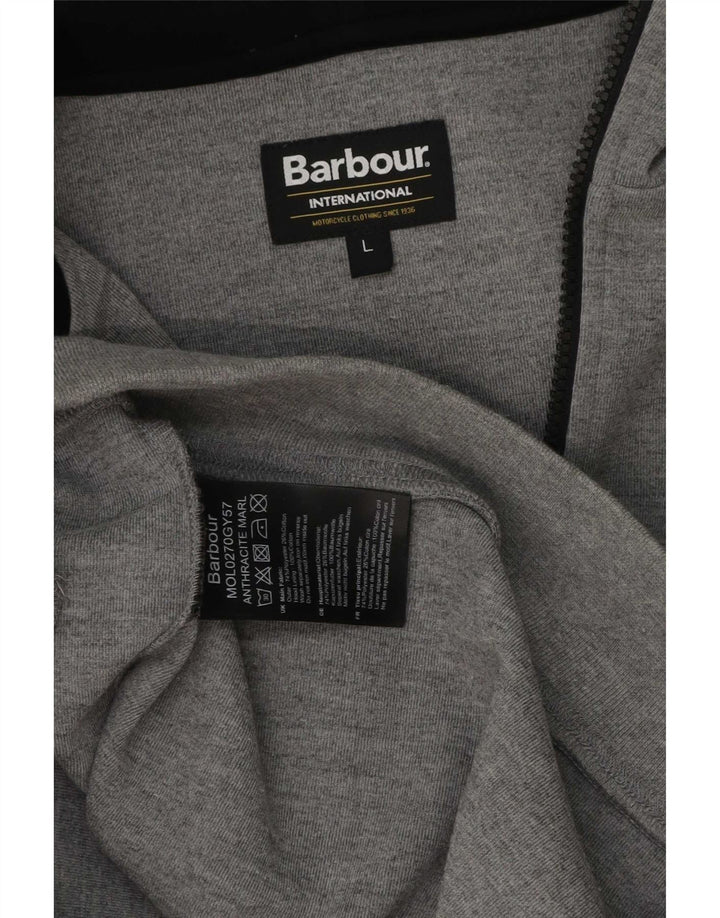 Maglione con cappuccio e zip da uomo Barbour grande poliestere grigio