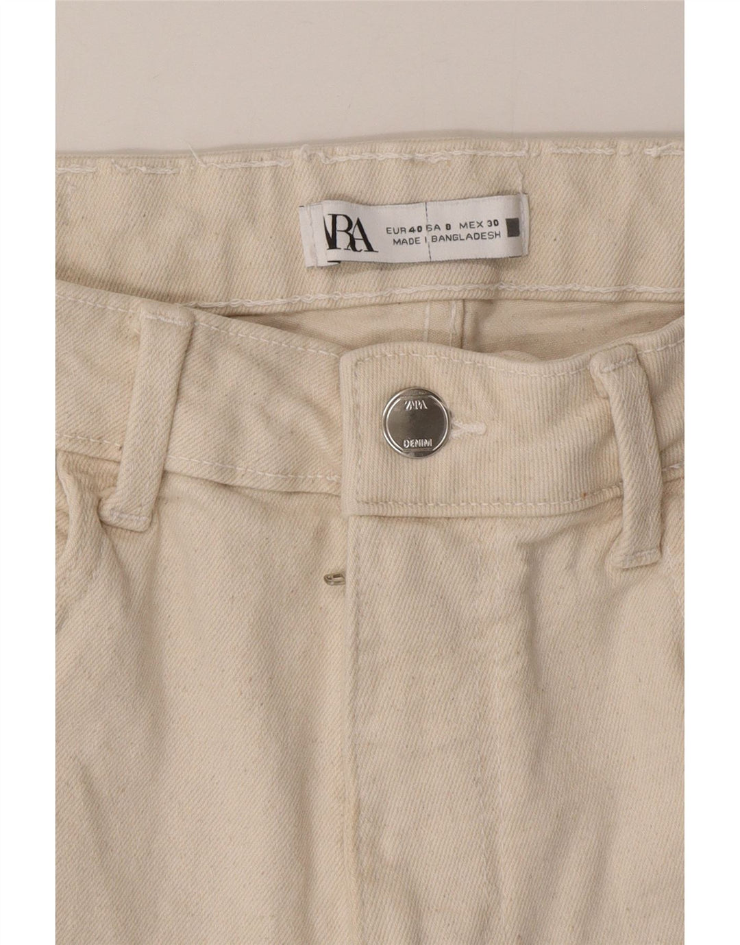 Jeans corti da donna Zara EU 40 medio W30 L25 cotone beige