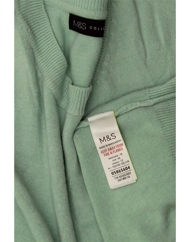 Maglione maglione girocollo da donna Marks & Spencer UK 16 grande turchese