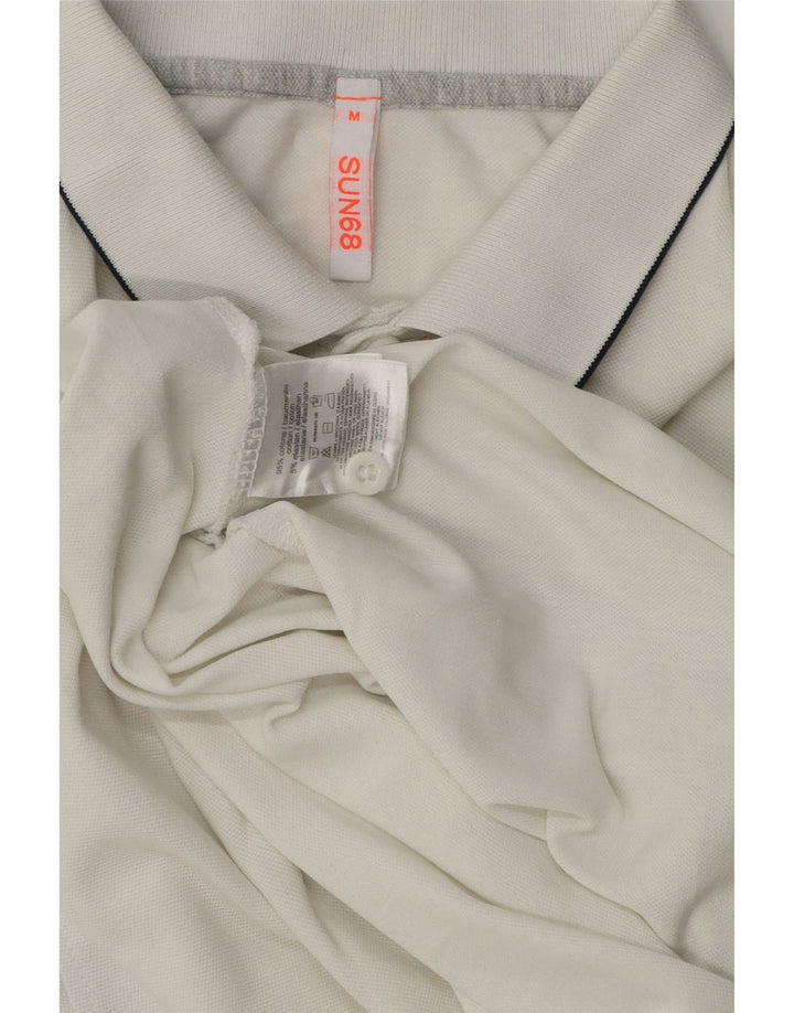 Polo da uomo Sun68 in cotone bianco medio