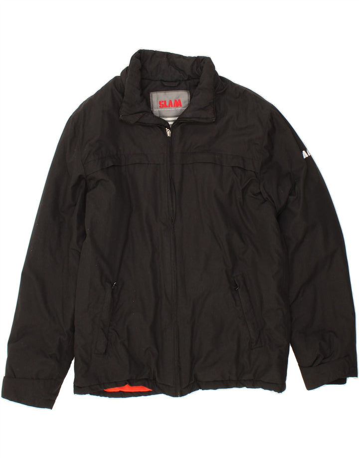 SLAM Mens Rain Jacket UK 36 Small Black Nylon Vintage Slam and Second-Hand Slam from Messina Hembry 