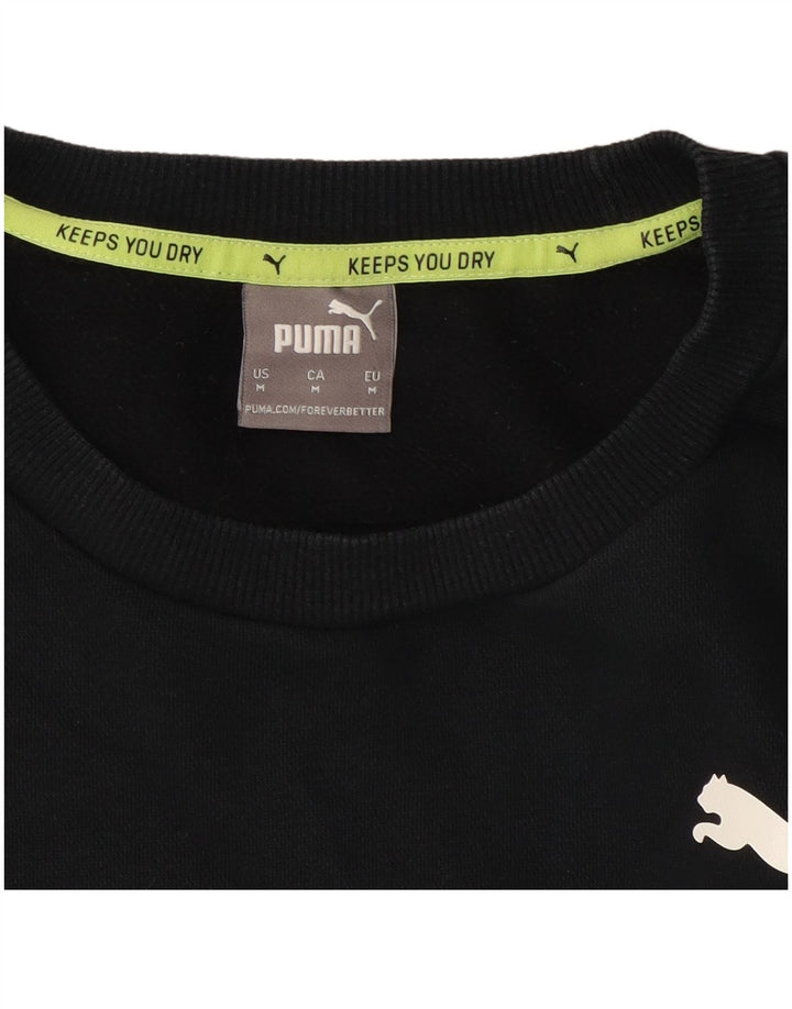 Puma Felpa con grafica da uomo Maglione Medium Black Colourblock