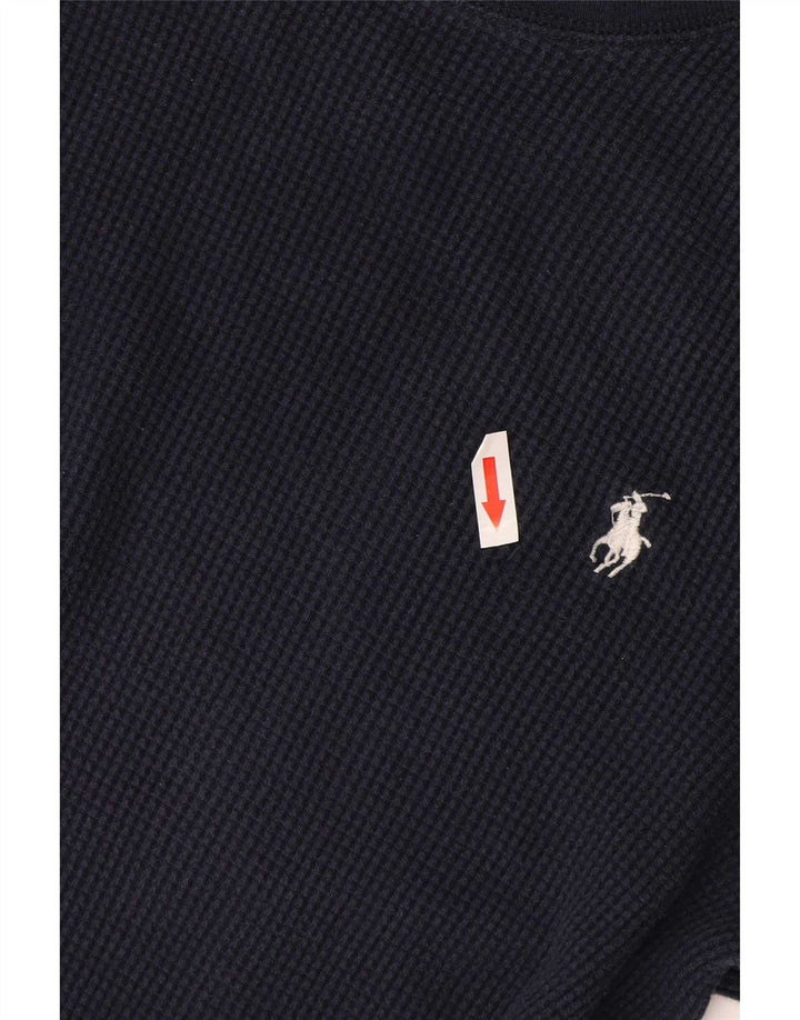 Polo Ralph Lauren Top da uomo a maniche lunghe in cotone blu navy medio