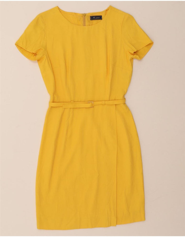 BROOKSFIELD Womens Sheath Dress UK 12 Medium Yellow Vintage Brooksfield and Second-Hand Brooksfield from Messina Hembry 