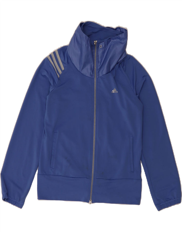 ADIDAS Womens Climalite Tracksuit Top Jacket UK 12 Medium  Blue Polyester Vintage Adidas and Second-Hand Adidas from Messina Hembry 