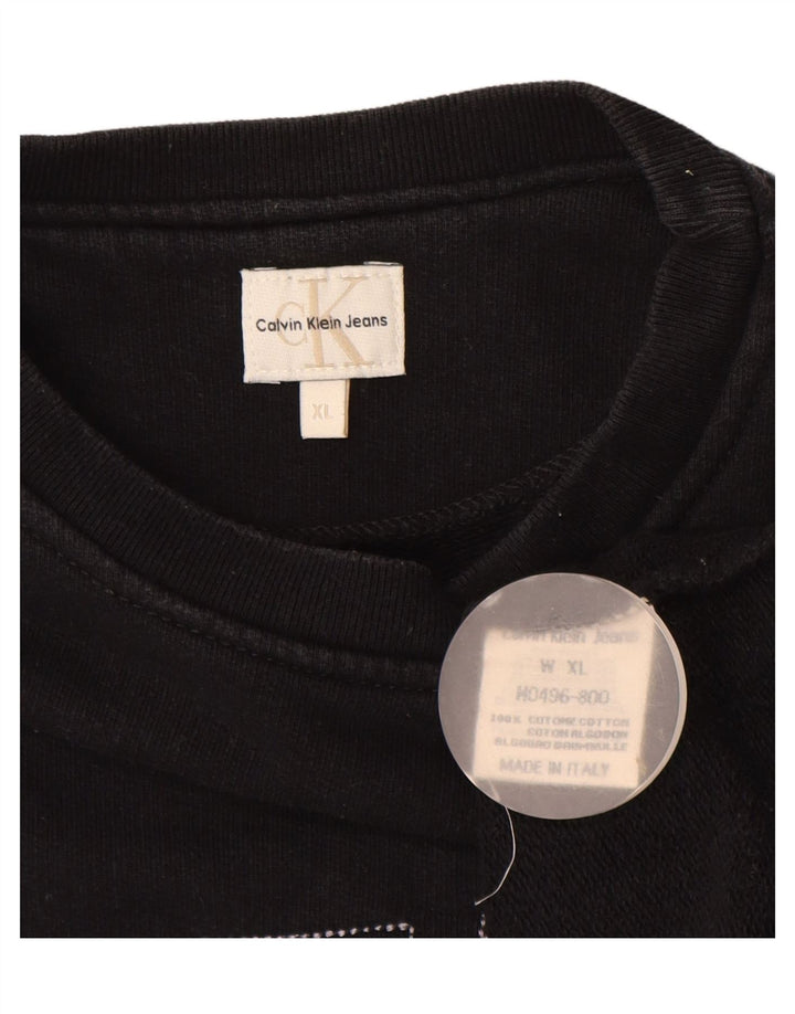 CALVIN KLEIN JEANS Felpa con grafica da uomo Maglione XL Nero