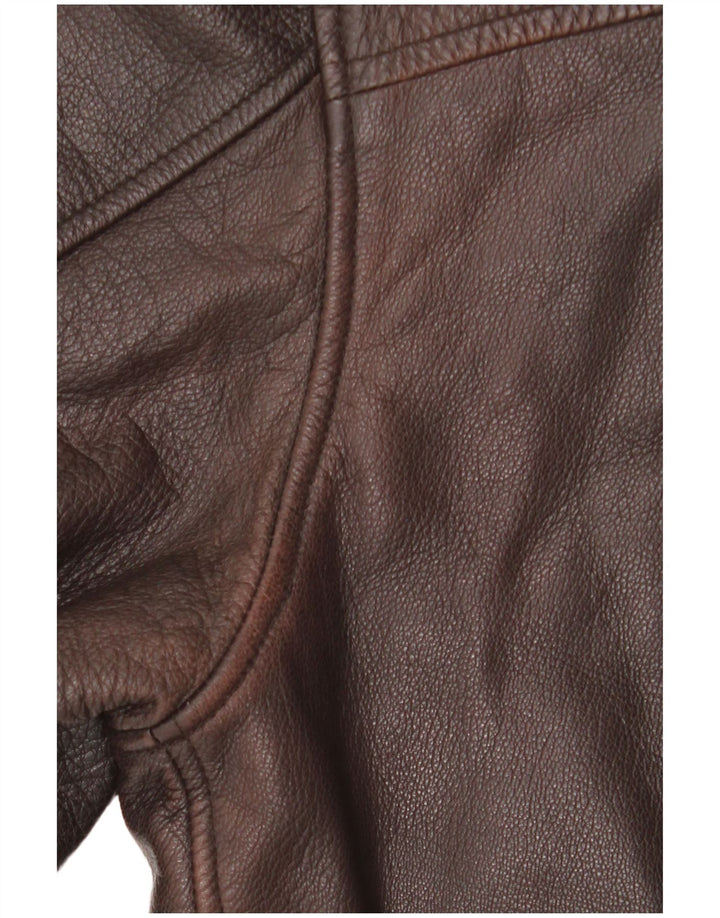 Harry&Moore Mens Leather Jacket IT 54 2XL Brown Leather