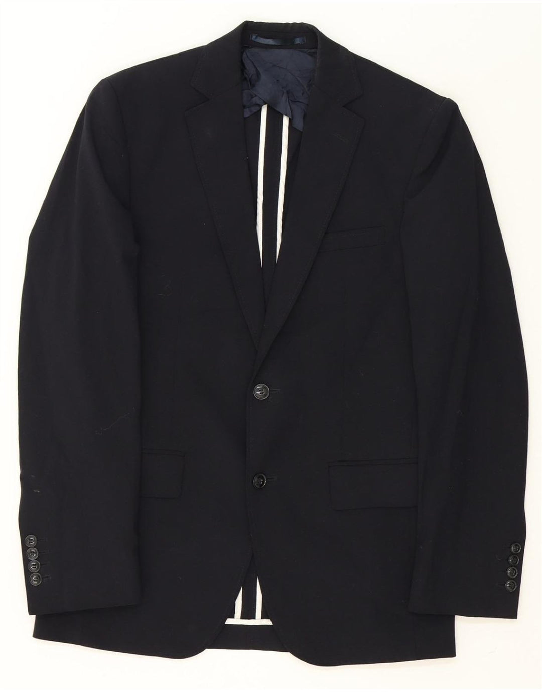 REISS Mens 2 Button Blazer Jacket UK 36 Small Black Polyester Vintage Reiss and Second-Hand Reiss from Messina Hembry 